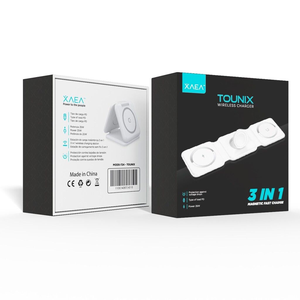 CARGADOR WIRELESS MODS-724 TOUNIX – XAEA – BLANCO