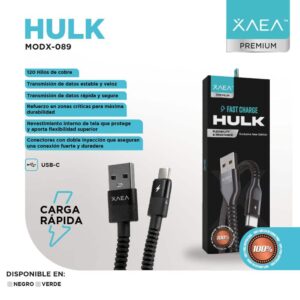 CABLE USB MODX-089 HULK TIPO C – XAEA – NEGRO